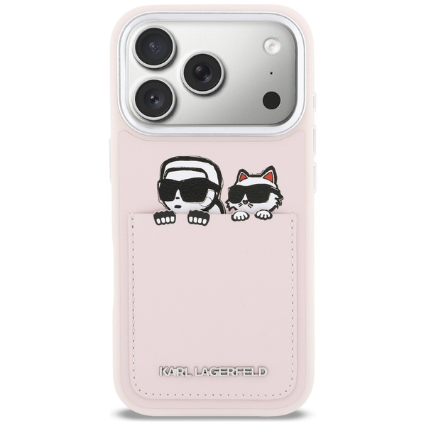 Etui Karl Lagerfeld Karl & Choupette     Print & Pocket do iPhone 17 Pro różowy
