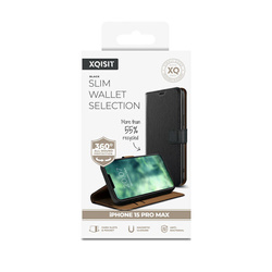XQISIT NP Slim Wallet Selection Anti Bac, RECYCLED for iPhone 15 Pro Max Black