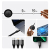 Baseus kabel Bright Mirror 2 3w1 USB - micro USB + Lightning + USB-C 1,1m 100W czarny zwijany