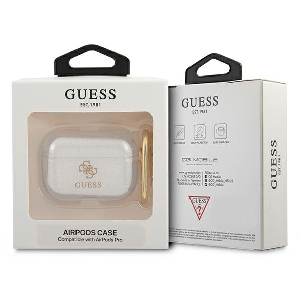 Guess GUAPUCG4GT AirPods Pro coverTransparent Glitter Collection