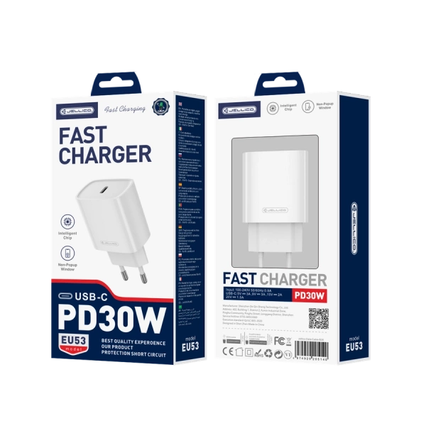JELLICO ładowarka sieciowa EU53 PD 30W 1xUSB-C Biały