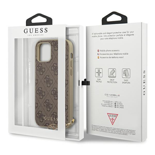 Guess GUHCP12MGF4GBR iPhone12/12 Pro 6,1" brązowy/brown hardcase 4G Charms Collection
