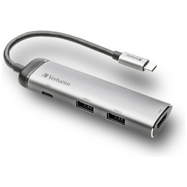 Verbatim Adapter Hub USB-C - USB-C/      2xUSB-A 3.0/HDMI aluminiowy/aluminum 49140