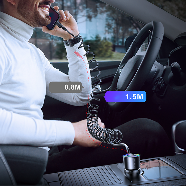 JOYROOM 3-IN-1 FAST CAR CHARGER WITH LIGHTNING CABLE 1.5M 17W BLACK (JR-CL25)