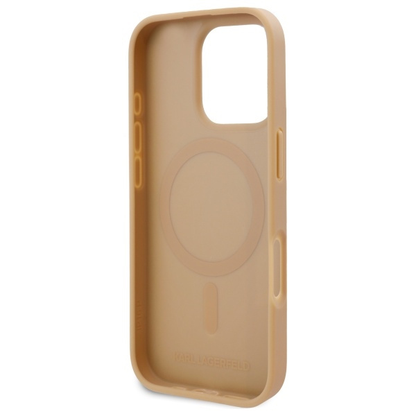 Karl Lagerfeld KLHMP16LPKHPORPE iPhone 16 Pro 6.3" hardcase beżowy/beige Leather Monogram Metal Logo MagSafe