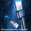 USAMS Kabel pleciony obrotowy U60 2ALightning czarny/black 1m SJ476USB01 (US-SJ476)