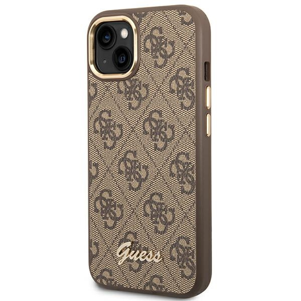 Guess GUHCP14MHG4SHW iPhone 14 Plus/ 15 Plus 6.7" brązowy/brown hard case 4G Vintage Gold Logo