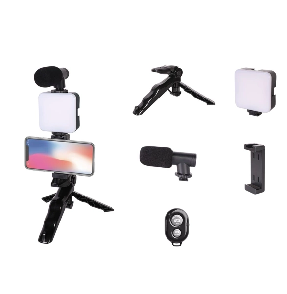 MOBILE PHONE TRIPOD FOR VIDEO CALLS - BLACK