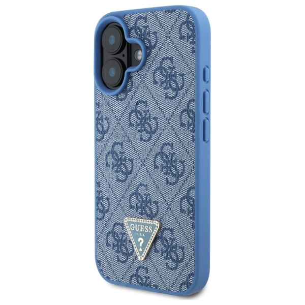 Guess GUHCP16SP4TDPB iPhone 16 6.1" niebieski/blue hardcase Leather 4G Triangle Strass