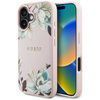 Etui Guess Grained Printed Flower        Pattern MagSafe do iPhone 16 różowy