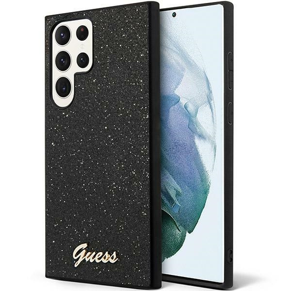 GUESS GUHCS24LHGGSHK S24 ULTRA S928 CZARNY/BLACK HARDCASE GLITTER SCRIPT