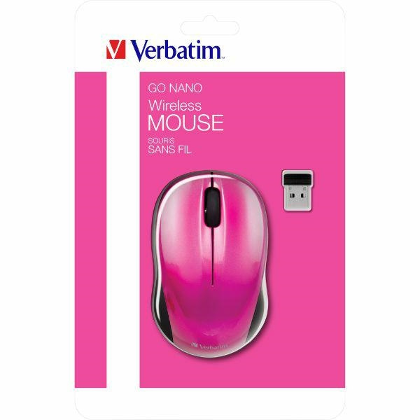 Verbatim Mysz bezprzewodowa Go Nano1600 dpi różowy/hot pink 49043