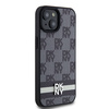 DKNY DKHCP14SPCPTSSK iPhone 14 / 15 / 136.1" czarny/black hardcase Leather Checkered Mono Pattern & Printed Stripes
