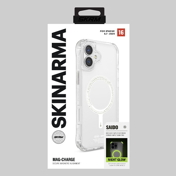 Skinarma etui Saido iPhone 16 Plus 6.7"   Magnetic Charging zielony/green (niteglow)