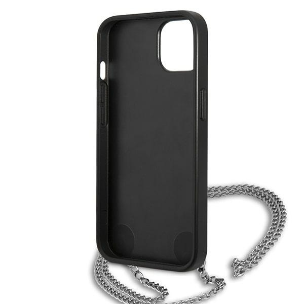 Etui Karl Lagerfeld Leather Textured and Chain na iPhone 13 mini - czarne