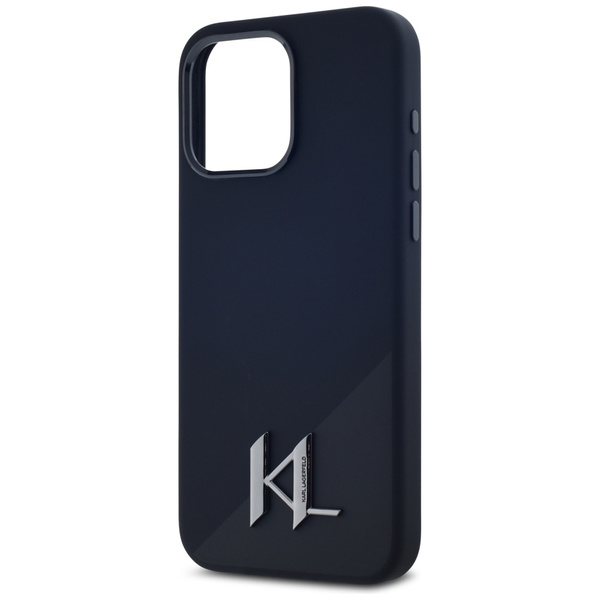 Etui Karl Lagerfeld Silicone Shadow       Metal Initial MagSafe do iPhone 15 Pro czarny