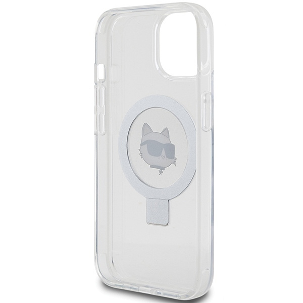 Karl Lagerfeld KLHMP15SHMRSCHH iPhone 15 6.1" white/white hardcase Ring Stand Choupette Head MagSafe