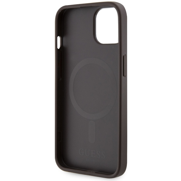 Guess GUHMP14MP4RPSW iPhone 14 Plus / 15 Plus 6.7" brązowy/brown hardcase 4G Printed Stripes MagSafe