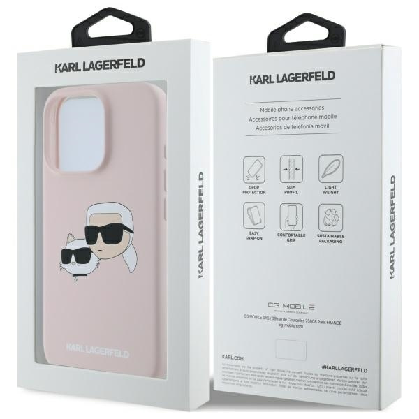 Karl Lagerfeld KLHMP16LSKCHPPLP iPhone 16 Pro różowy/pink HC MagSafe Sil Double Heads Print