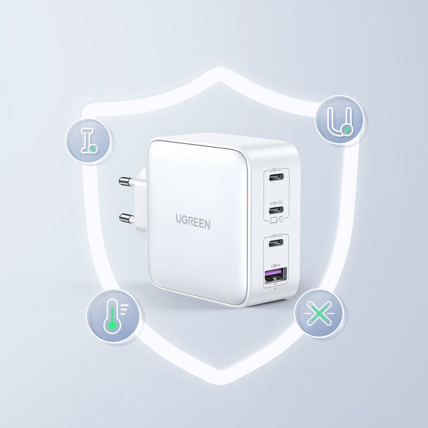 FAST CHARGER GAN 3XUSB C / USB 100W PPS UGREEN CD226 - WHITE