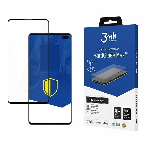 3MK HARD GLASS MAX NEW VERSION SAMSUNG GALAXY S10 PLUS CZARNE SENSOR-DOTYK
