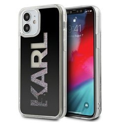 [20 + 1] KARL LAGERFELD HARD CASE KARL LOGO GLITTER KLHCP12SKLMLBK IPHONE 12 MINI CZARNY