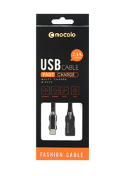 (4781)KABEL USB MOCOLO TRWAŁY LIGHTNING 1M 2.1A CZARNY