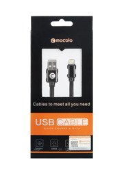 (4842) KABEL USB4  MOCOLO 1M TRWAŁY LIGHTNING CZARNY