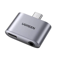 Adapter audio Ugreen CM231 USB-C mini jack 3,5 mm - szary