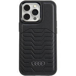 Audi Synthetic Leather MagSafe iPhone 13  Pro Max 6.7" czarny/black hardcase AU-TPUPCMIP13PM-GT/D3-BK