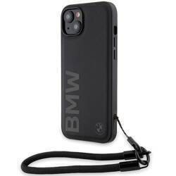 BMW BMHCP15M23RMRLK iPhone 15 Plus / 14  Plus 6.7" czarny/black hardcase Signature Leather Wordmark Cord