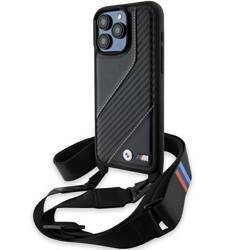 BMW BMHCP15X23PSCCK IPHONE 15 PRO MAX 6.7" CZARNY/BLACK HARDCASE M EDITION CARBON STRIPE & STRAP