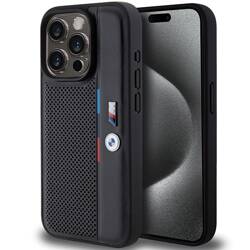 BMW BMHCP15X23PUPVK IPHONE 15 PRO MAX 6.7" CZARNY/BLACK HARDCASE PERFORATED TRICOLOR LINE