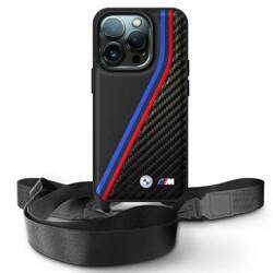 BMW BMHCP16L23PSVTK iPhone 16 Pro 6.3"    czarny/black hardcase M Edition Carbon Tricolor Lines & Strap