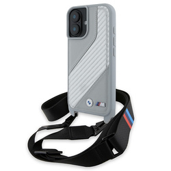 BMW BMHCP16S23PSCCG iPhone 16 6.1"        szary/grey hardcase M Edition Carbon Stripe & Strap