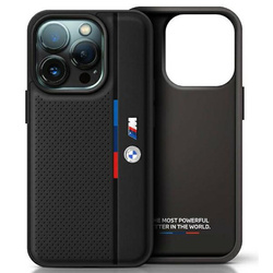 BMW BMHCP16S23PUPVK iPhone 16 6.1" czarny/black hardcase M Perforated Tricolor Detail Line