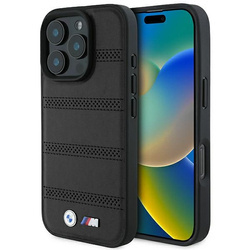 BMW BMHMP16L23PUSPK iPhone 16 Pro 6.3" czarny/black hardcase M Perforated And Stitched Line MagSafe