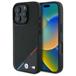 BMW BMHMP16X23PUPDK iPhone 16 Pro Max     6.9" czarny/black hardcase M Perforated Tricolor Line MagSafe