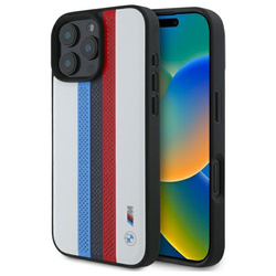 BMW BMHMP16X23PUPTH iPhone 16 Pro Max     6.9" biały/white hardcase M Perf. Tricolor Printed Stripes MagSafe