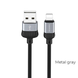 BOROFONE USB KABEL - BX28 2.4A LIGHTNING 1M CZARNY-SZARY