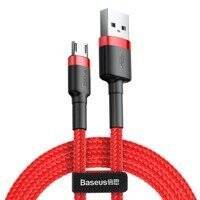 Baseus Cafule Cable wytrzymały nylonowy kabel przewód USB / micro USB QC3.0 2.4A 1M czerwony (CAMKLF-B09)