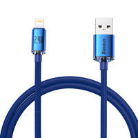 Baseus Crystal Shine Series kabel przewód USB do szybkiego ładowania i transferu danych USB Typ A - Lightning 2,4A 1,2m niebieski (CAJY000003)