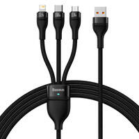Baseus Flash Series II kabel USB - USB Typ C / Lightning / micro USB 100 W 1,2 m czarny (CASS030001)