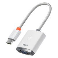 Baseus Lite Series przejściówka adapter HDMI do VGA + mini jack 3,5mm / zasilanie micro USB biały (WKQX010102)