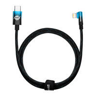 Baseus MVP 2 Elbow kątowy kabel przewód Power Delivery z bocznym wtykiem USB Typ C / Lightning 1m 20W niebieski (CAVP000221)
