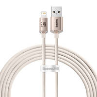 Baseus kabel Crystal Shine USB - Lightning 2,0 m 2,4A różowy