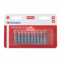 Bateria alkaliczna, AAA, 1,5 V, Verbatim, blister, 20 szt