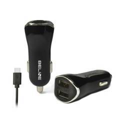 Beline Ład. sam. 2xUSB + USB-C 2,1A czarna/black