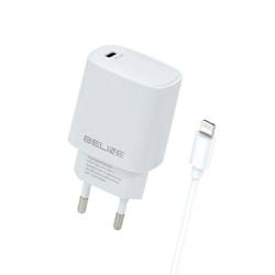 Beline Ład. siec. 1x USB-C 20W + kabel lightning biała /white PD3.0  BLNCW20L