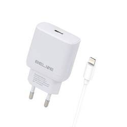 Beline Ład. siec. 1x USB-C 30W + kabel lightning biała /white PD 3.0  BLNCW30L